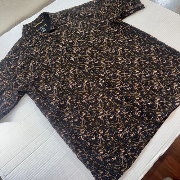 VINTGAE Stacy Adams CLUBBING Shirt Button Up Short Sleeve Black - Men's Size M - Picture 5 of 9